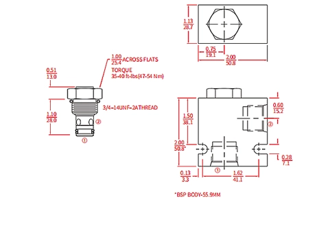 Rendimiento/dimensión/dibujo seccional de la válvula de bola de ICV08-C20, válvula de retención