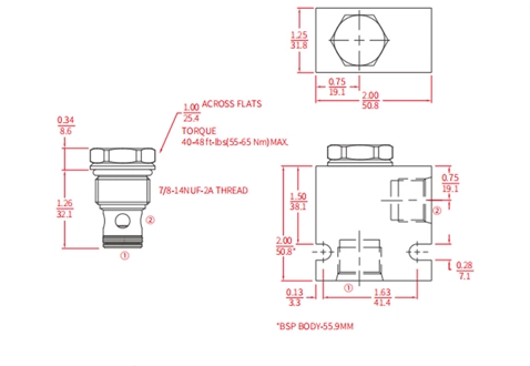 Rendimiento/dimensión/dibujo seccional de la válvula de ICV10-B20, válvula de retención (alta presión)