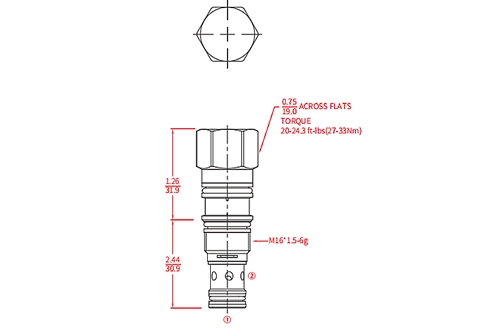 Rendimiento/Dimensión/Dibujo Seccional de la válvula de retención ICKBB Pilot-to-Open