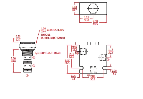 Rendimiento/dimensión/de la válvula de bola de dibujo seccional ILS08-B30, Lanzadera de carga (alta presión)