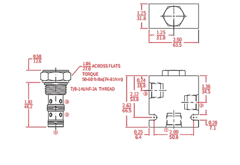 Rendimiento/dimensión/dibujo seccional de la válvula de bola, Lanzadera de carga (alta presión)