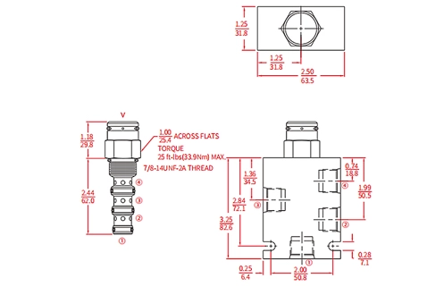 Rendimiento/dimensión/dibujo seccional de IPD10-40 Válvula de bobina de 3 vías pilotada