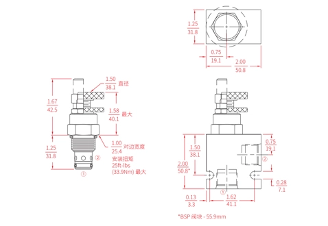 Rendimiento/dimensión/dibujo seccional de la bobina operada por piloto de la válvula de alivio de IRV10-26