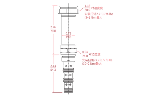 Rendimiento/dimensión/dibujo seccional de la válvula solenoide de 4 vías y 2 posiciones de la bobina de ISV08-40R