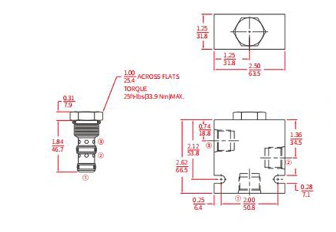 Rendimiento/dimensión/dibujo seccional de IPC10-32 válvulas de retención piloto para abrir