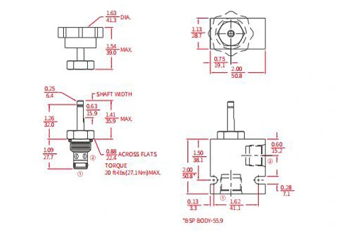 Rendimiento/dimensión/dibujo seccional de la válvula de aguja hidráulica INV08-21