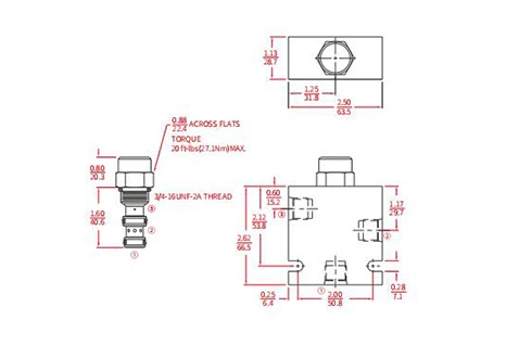 Rendimiento/dimensión/dibujo seccional de IEP08-35 Válvula de elemento lógico pilotada