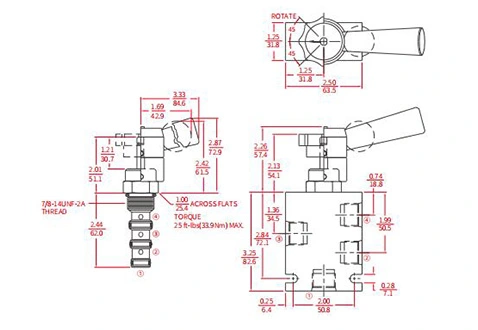 Rendimiento/dimensión/dibujo seccional de IMR10-47A válvula direccional manual