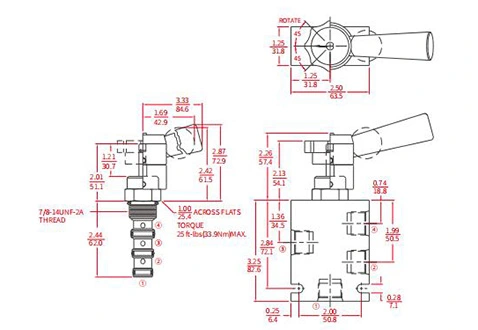 Rendimiento/dimensión/dibujo seccional de IMR10-47B válvula direccional manual