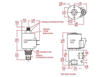 Rendimiento/Dimensión/Dibujo Seccional de ISV10-24 Carrete 2-Way N.C. Válvula solenoide