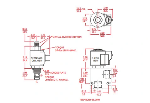 Rendimiento/Dimensión/Dibujo Seccional de ISV08-20 Poppet 2-Way N.C. Válvula solenoide