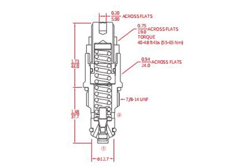 Rendimiento/dimensión/dibujo seccional de la válvula de alivio de IRV10-20 Poppet de acción directa