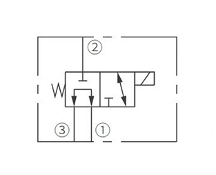 Símbolo de funcionamiento de la válvula solenoide de 2 posiciones de 3 vías de la bobina de ISV08-33