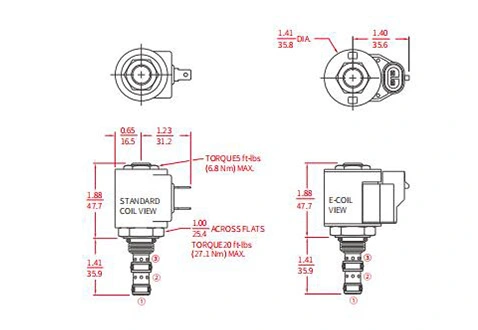 Rendimiento/dimensión/dibujo seccional de la válvula solenoide de 2 posiciones de 3 vías de la bobina de ISV08-35