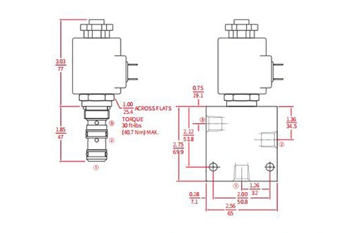 Rendimiento/dimensión/dibujo seccional de la válvula solenoide de 2 posiciones de 3 vías de la bobina de ISV10-38