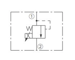 Símbolo de operación de ITS10-26 válvula de alivio pilotada