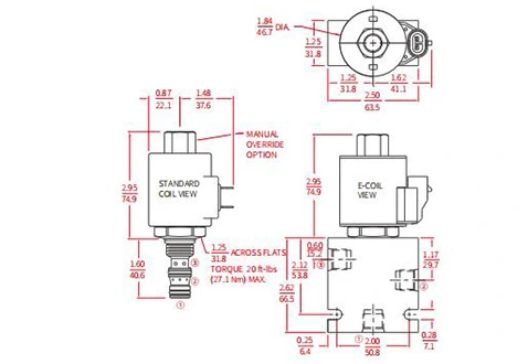 Rendimiento/Dimensión/Dibujo Seccional de ISV38-38 Bobina 3-Way 2-Posición N.C. Válvula solenoide