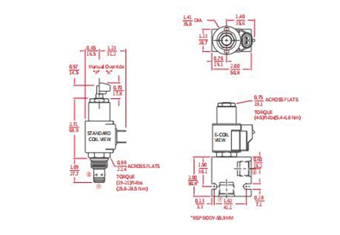 Rendimiento/Dimensión/Dibujo Seccional de ISV08-28 Poppet 2-Way N.C. Bloqueo bidireccional