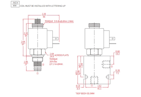 Rendimiento/Dimensión/Dibujo Seccional de ISV08-B20 Poppet 2-Way N.C. Válvula solenoide