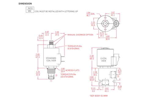 Rendimiento/Dimensión/Dibujo Seccional de ISV10-20 Poppet 2-Way N.C. Válvula solenoide