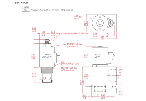 Rendimiento/Dimensión/Dibujo Seccional de ISV16-B20 Poppet 2-Way N.C. Válvula solenoide