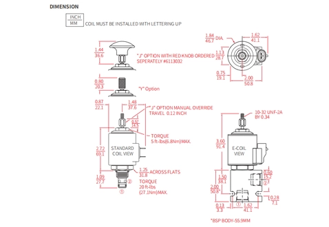 Rendimiento/Dimensión/Dibujo Seccional de ISV38-20J Poppet 2-Way N.C. Válvula solenoide